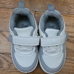 Stylish Kids White and Gray Sneakers